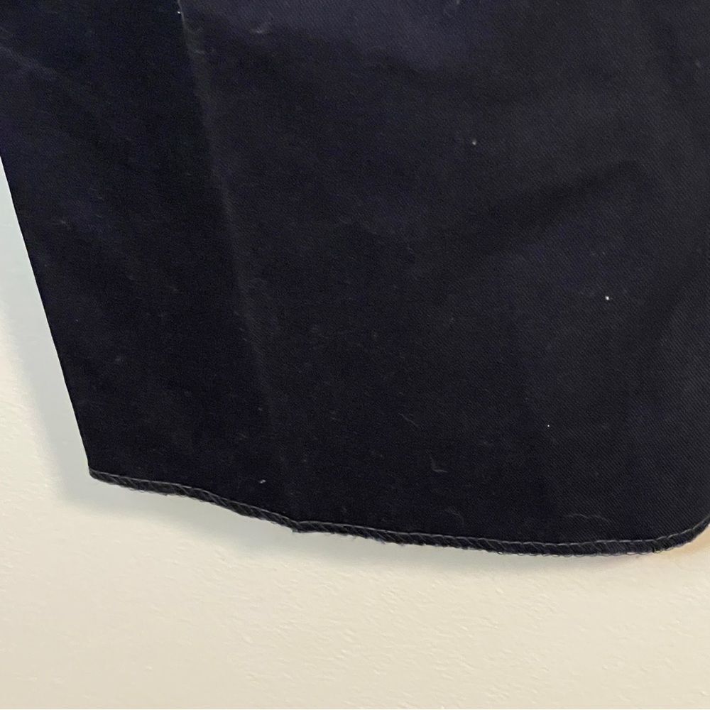 Berle Mens Dress Pants Blue Pockets Flat Front Belt Loops 35xRaw edge New - Picture 3 of 6
